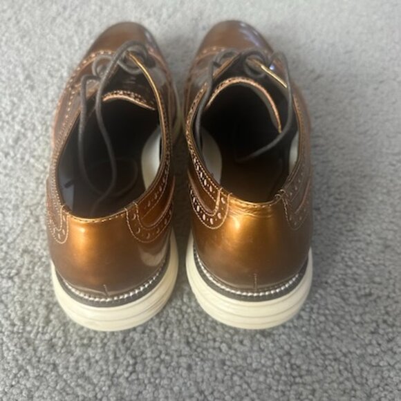 Cole Haan Øriginal Grand Wingtip Oxford shoes - Metallic Bronze Patent - Sz. 12 - Picture 4 of 9